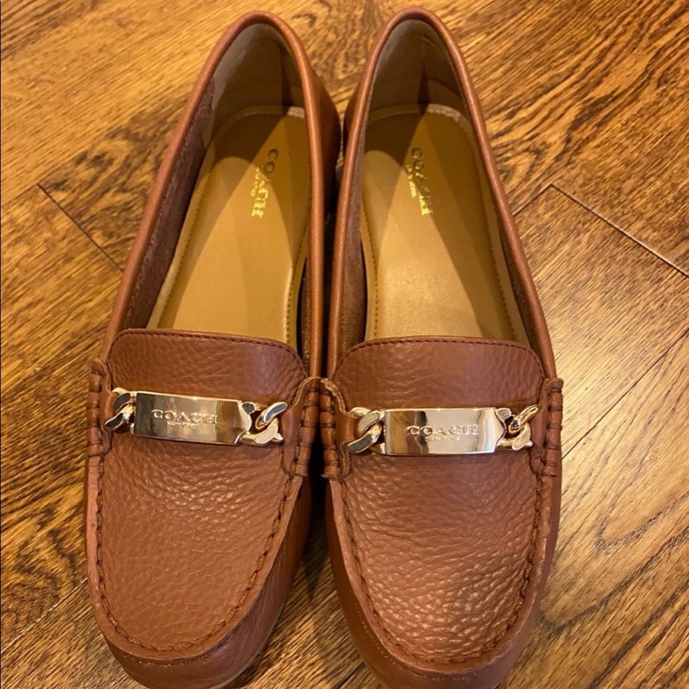 coach leather loafers